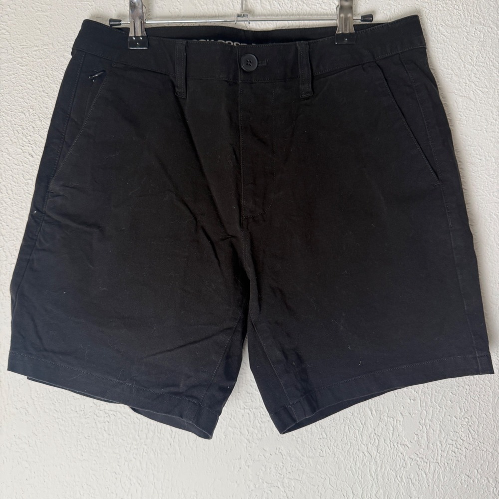 True Classic Womens 30 Chino Shorts Black Cotton Stretch Casual Flat Front